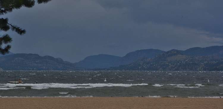 beach with stormy skies
